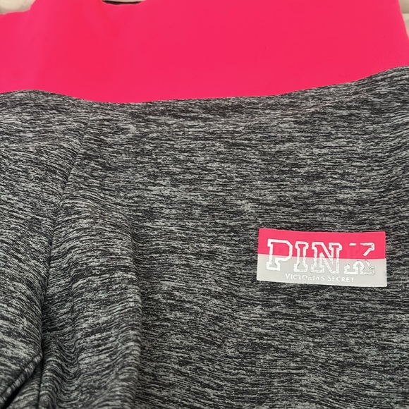 Pink & gray Pink Victoria Secret athletic leggings w/ matching top. Extra Small - Picture 2 of 3